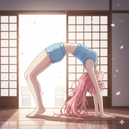 ブリッジのポーズを表現するプロンプト、画像生成結果:画像3