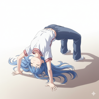 ブリッジのポーズを表現するプロンプト、画像生成結果:画像9