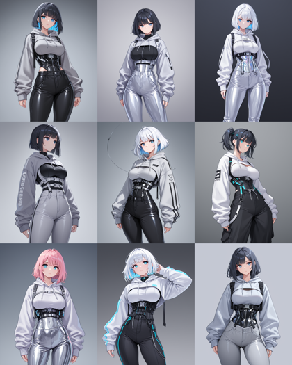 SteinIllustrious v16 - 胸の上下にベルトをしているコスチュームを表現するプロンプト、画像生成結果:画像16