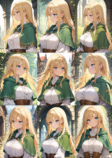 Nova Anime XL v11.0 - 両肩にある短いマント状の衣装を表現するプロンプト、画像生成結果:画像3
