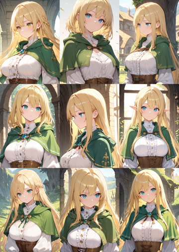 WAI-NSFW-Illustrious v15.0 - 両肩にある短いマント状の衣装を表現するプロンプト、画像生成結果:画像2
