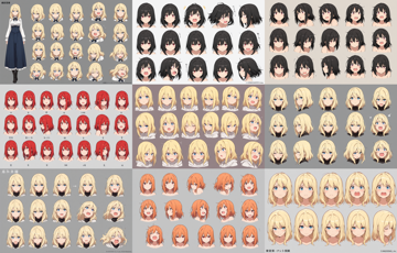 HakushiMix v1.41 - キャラクターの表情集を生成するプロンプト:画像12
