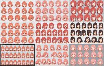 Nova Anime XL v12.0 - キャラクターの表情集を生成するプロンプト:画像8