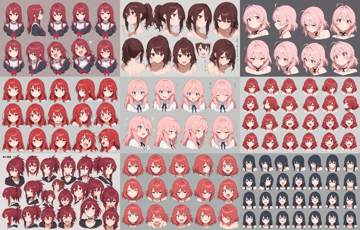 WAI-NSFW-Illustrious v15.0 - キャラクターの表情集を生成するプロンプト:画像7