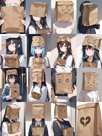 WAI-NSFW-Illustrious v12.0 - 紙袋を頭にかぶったキャラクターのプロンプト・画像生成結果:画像7
