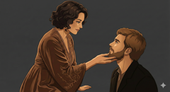 相手のあごに触れる、持ち上げるシーンを表現するプロンプト、画像生成結果:画像13