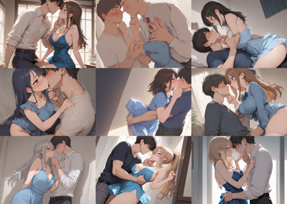 Hassaku XL v3.3 - 相手のあごに触れる、持ち上げるシーンを表現するプロンプト、画像生成結果:画像3