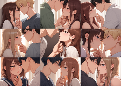 Prefect Illustrious v5 - 相手のあごに触れる、持ち上げるシーンを表現するプロンプト、画像生成結果:画像7