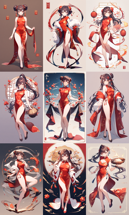 Animagine XL v4.0 opt - チャイナドレスのプロンプトと画像生成結果:画像1