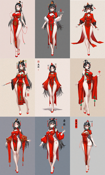 Nova Anime XL v7.0 - チャイナドレスのプロンプトと画像生成結果:画像7