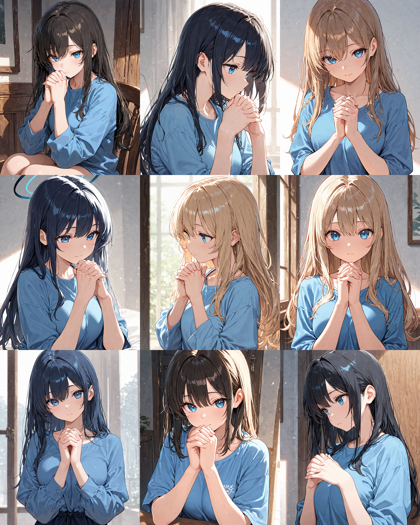 Nova Anime XL v11.0 - 両手を組むポーズを表現するプロンプト、画像生成結果:画像3
