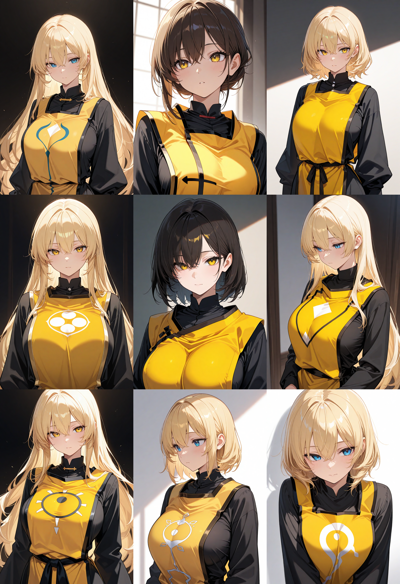 Nova Anime XL v4.0 - 前に布が垂れる服を生成するプロンプト:画像4