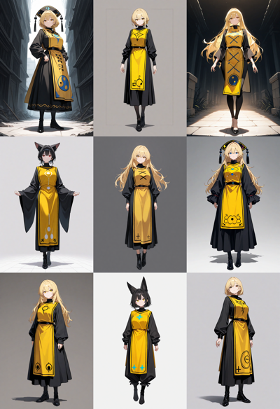 Nova Anime XL v4.0 - 前に布が垂れる服を生成するプロンプト:画像10