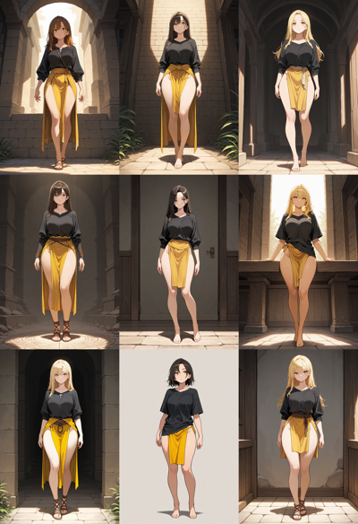 Nova Anime XL v4.0 - 前に布が垂れる服を生成するプロンプト:画像12