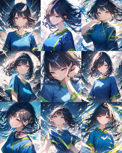 Animagine XL v4.0 opt - 衣類の縁の部分の色違いを表現するプロンプト、画像生成結果:画像4