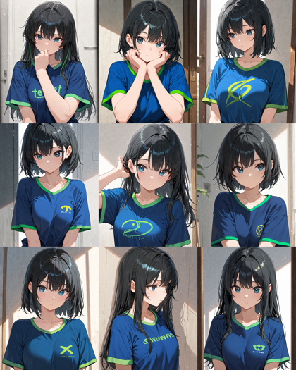 Nova Anime XL v11.0 - 衣類の縁の部分の色違いを表現するプロンプト、画像生成結果:画像3