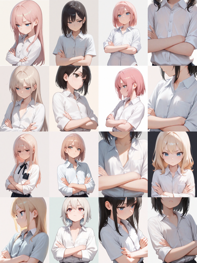 Hassaku XL v2.1 - 腕組みしたキャラクターのプロンプト・画像生成結果:画像3