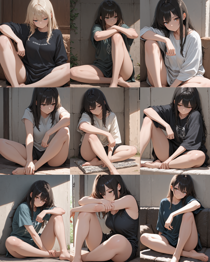 WooMix v1.98 l - 胡坐座り(あぐらをかく)を表現するプロンプト、画像生成結果:画像16