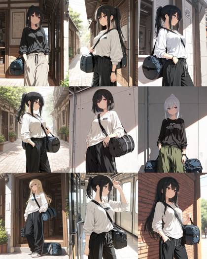 Hakushi Mix v1.41 - バッグなどのストラップを斜め掛けしているキャラクターを表現するプロンプト、画像生成結果:画像13