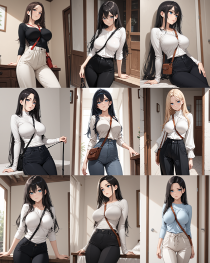 Kawaii Realistic Manga Mix v0.4 - バッグなどのストラップを斜め掛けしているキャラクターを表現するプロンプト、画像生成結果:画像7