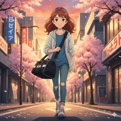 バッグなどのストラップを斜め掛けしているキャラクターを表現するプロンプト、画像生成結果:画像15