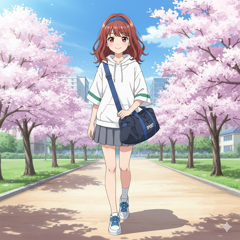 バッグなどのストラップを斜め掛けしているキャラクターを表現するプロンプト、画像生成結果:画像16