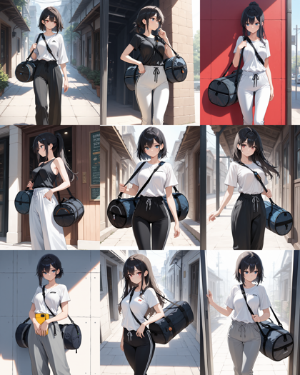 Nova Anime XL v12.5 - バッグなどのストラップを斜め掛けしているキャラクターを表現するプロンプト、画像生成結果:画像9