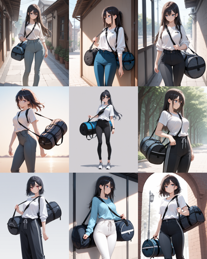 Prefect illustrious XL v3 - バッグなどのストラップを斜め掛けしているキャラクターを表現するプロンプト、画像生成結果:画像11