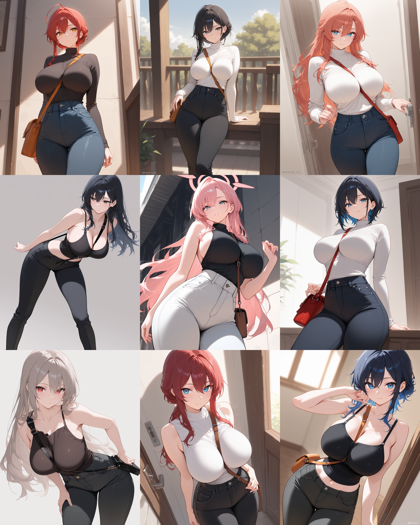 WAI-illustrious-SDXL v15.0 - バッグなどのストラップを斜め掛けしているキャラクターを表現するプロンプト、画像生成結果:画像1