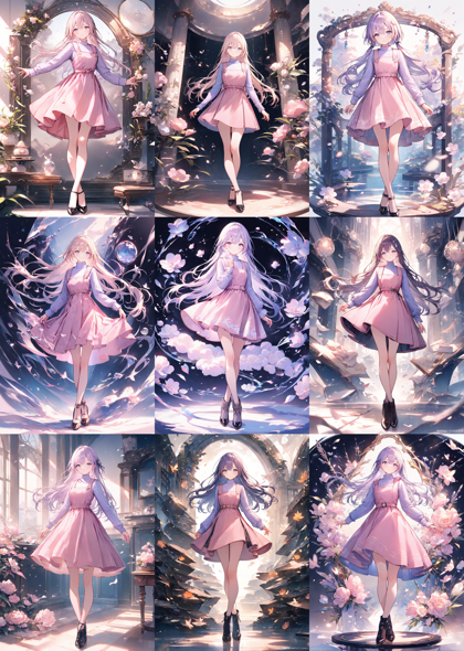 Animagine XL v4.0 opt - 足を交差して立つポーズのプロンプト、画像生成結果:画像7