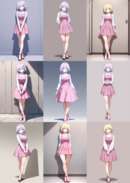 Ikastrious v14.2 - 足を交差して立つポーズのプロンプト、画像生成結果:画像12