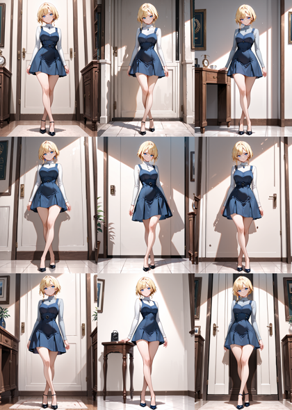 JANKU v4 - 足を交差して立つポーズのプロンプト、画像生成結果:画像4
