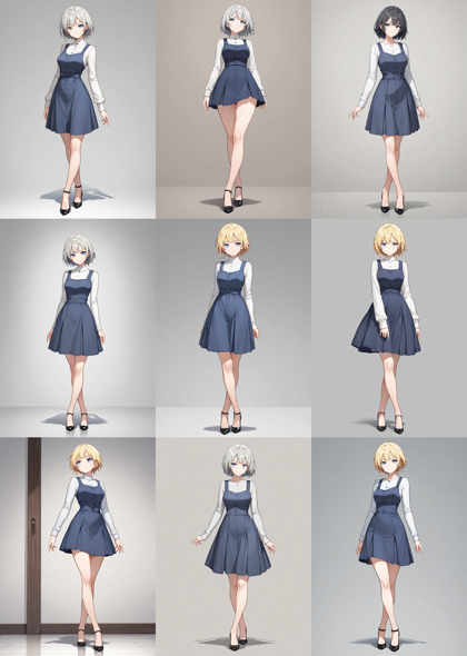 Nova Anime XL v9.0 - 足を交差して立つポーズのプロンプト、画像生成結果:画像3