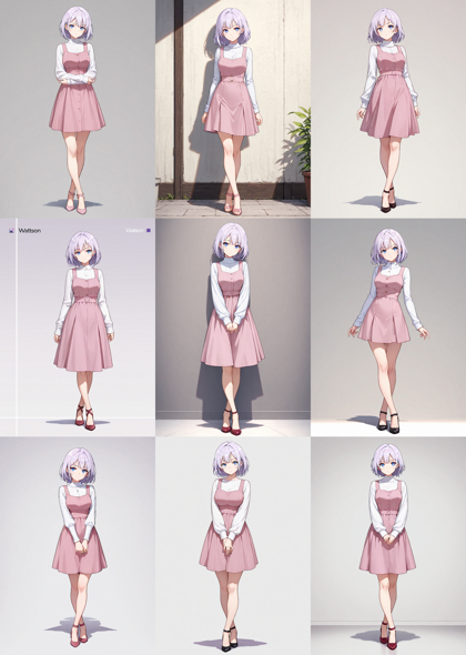 Nova Anime XL v9.0 - 足を交差して立つポーズのプロンプト、画像生成結果:画像9