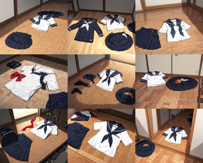 HakushiMix v1.41 - 脱ぎ捨てられた衣類のプロンプト:画像12