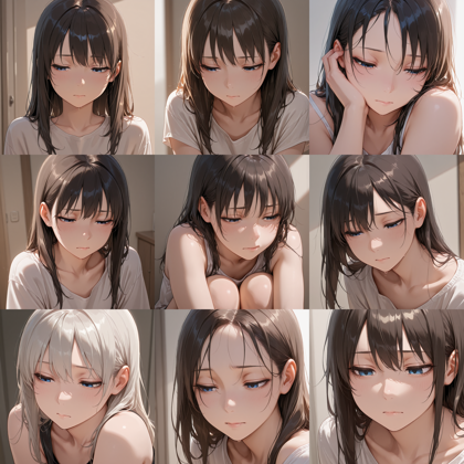 Dvine v8.2 - 伏し目を表現するプロンプト、画像生成結果:画像7