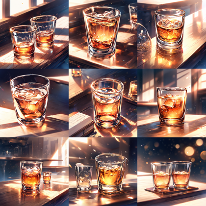 Animagine XL 4.0 opt - ガラスのコップを表現するプロンプト、画像生成結果:画像1