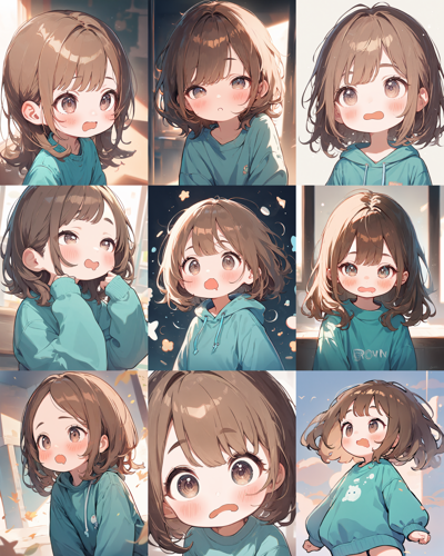 Animagine XL 4.0 opt - 口から涎が出ている、涎表現で口が欠けている表情を表現するプロンプト、画像生成結果:画像6