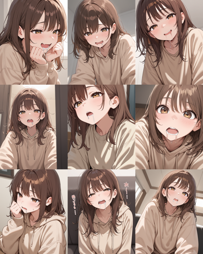 WAI-illustrious-SDXL v16.0 - 口から涎が出ている、涎表現で口が欠けている表情を表現するプロンプト、画像生成結果:画像1