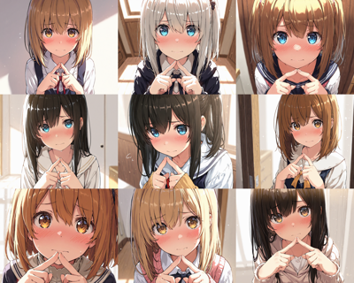 Hakushi Mix v1.3 - 恥ずかしがる表情のプロンプト、画像生成結果:画像4