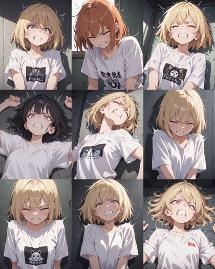 HDA Rainbow Illus Mix v1.3 - 歯を食いしばる表情 (痛みや苦痛に耐えて歯を食いしばる) のプロンプト、画像生成結果:画像9