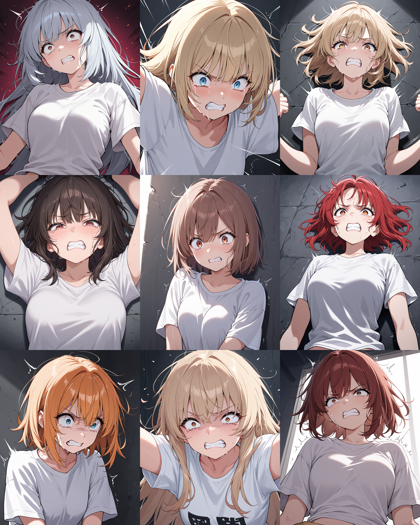 Ikastrious v13.5 - 歯を食いしばる表情 (痛みや苦痛に耐えて歯を食いしばる) のプロンプト、画像生成結果:画像8