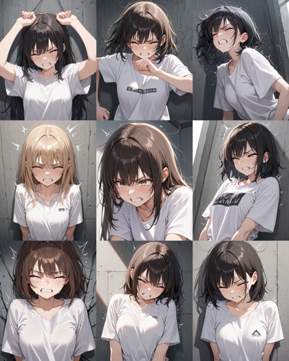 Nova Anime XL v9.0 - 歯を食いしばる表情 (痛みや苦痛に耐えて歯を食いしばる) のプロンプト、画像生成結果:画像3