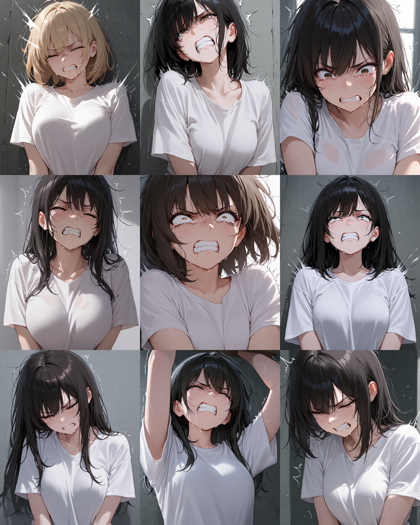 One Obsession v1.5 - 歯を食いしばる表情 (痛みや苦痛に耐えて歯を食いしばる) のプロンプト、画像生成結果:画像7