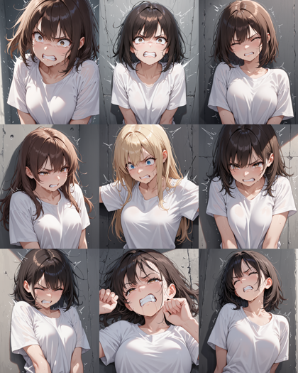 Stein Illustrious v13 - 歯を食いしばる表情 (痛みや苦痛に耐えて歯を食いしばる) のプロンプト、画像生成結果:画像5