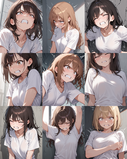 WAI-NSFW-Illustrious v14.0 - 歯を食いしばる表情 (痛みや苦痛に耐えて歯を食いしばる) のプロンプト、画像生成結果:画像2