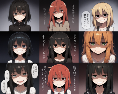 Nova Anime XL v8.0 - 悪い笑顔、邪悪な笑みの表情を出力するプロンプト:画像18
