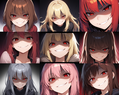 WAI-NSFW-illustrious-SDXL v14.0 - 悪い笑顔、邪悪な笑みの表情を出力するプロンプト:画像14