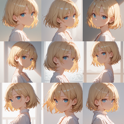 boleromix v7.00 - 耳より手前、頬の部分に垂れる髪 (サイドの髪) を表現するプロンプト、画像生成結果:画像11