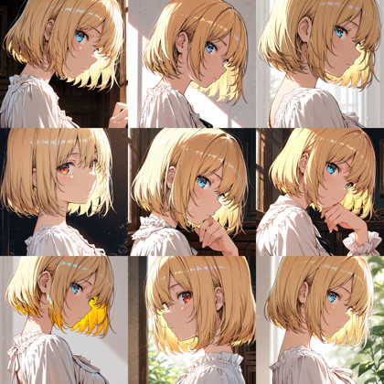 Hakushi Mix v1.41 - 耳より手前、頬の部分に垂れる髪 (サイドの髪) を表現するプロンプト、画像生成結果:画像12